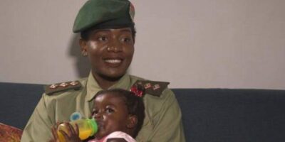 Zambian peacekeeper celebrated for adopting orphaned baby from Central African Republic