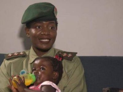 Zambian peacekeeper celebrated for adopting orphaned baby from Central African Republic